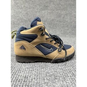Nike ACG Boots Outdoor Hiking Trail Shoes Brown Blue Swoosh Women's Size 8.5